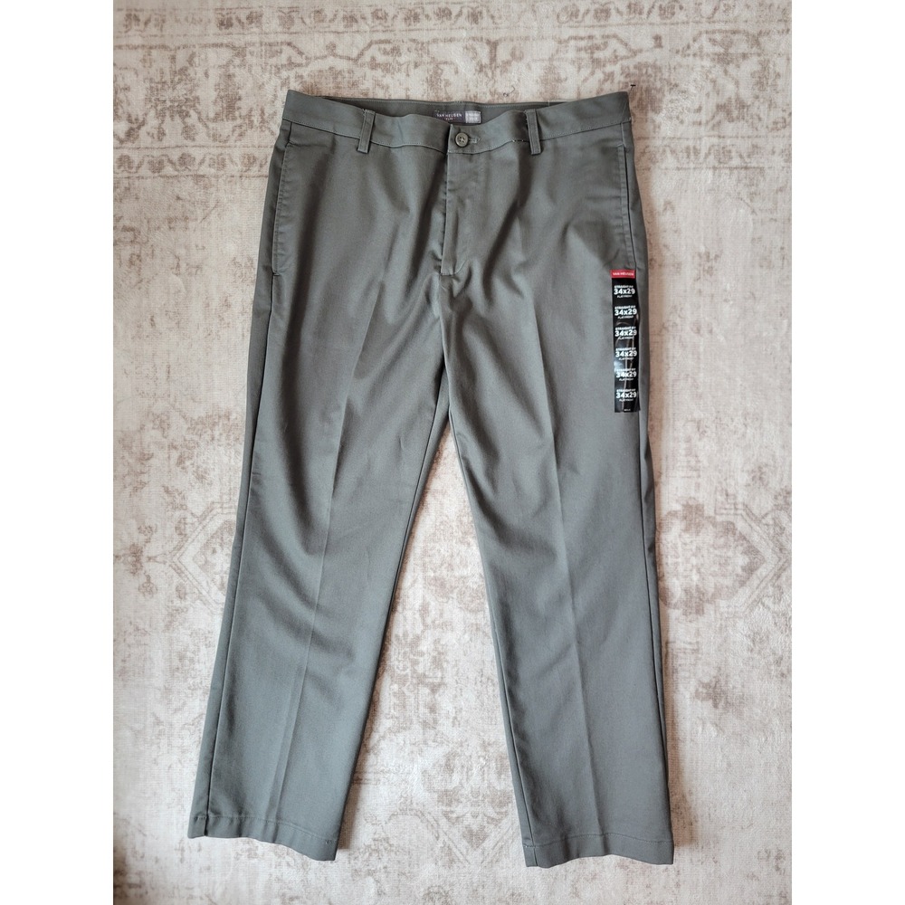 Van Heusen Flex Men's 34x29 Straight Fit Gray Dress Pants NWT Stretch